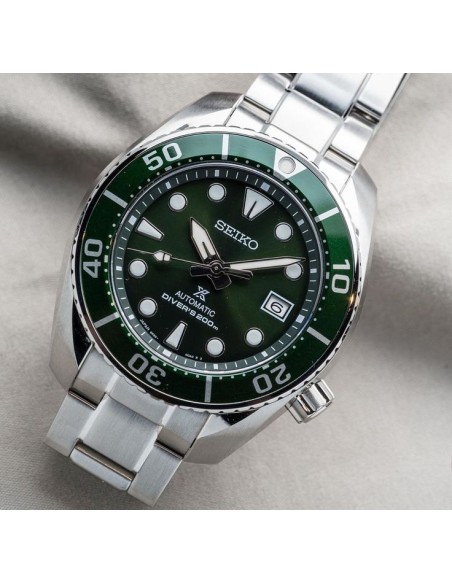 Reloj automático hombre buceo Seiko Prospex Sumo Green SPB103J1 dial verde 45mm