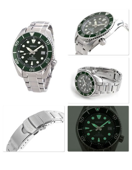 Reloj automático hombre buceo Seiko Prospex Sumo Green SPB103J1 dial verde 45mm