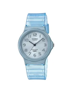 reloj unisex clásico vintage Casio MQ-24S-2B azul translúcido