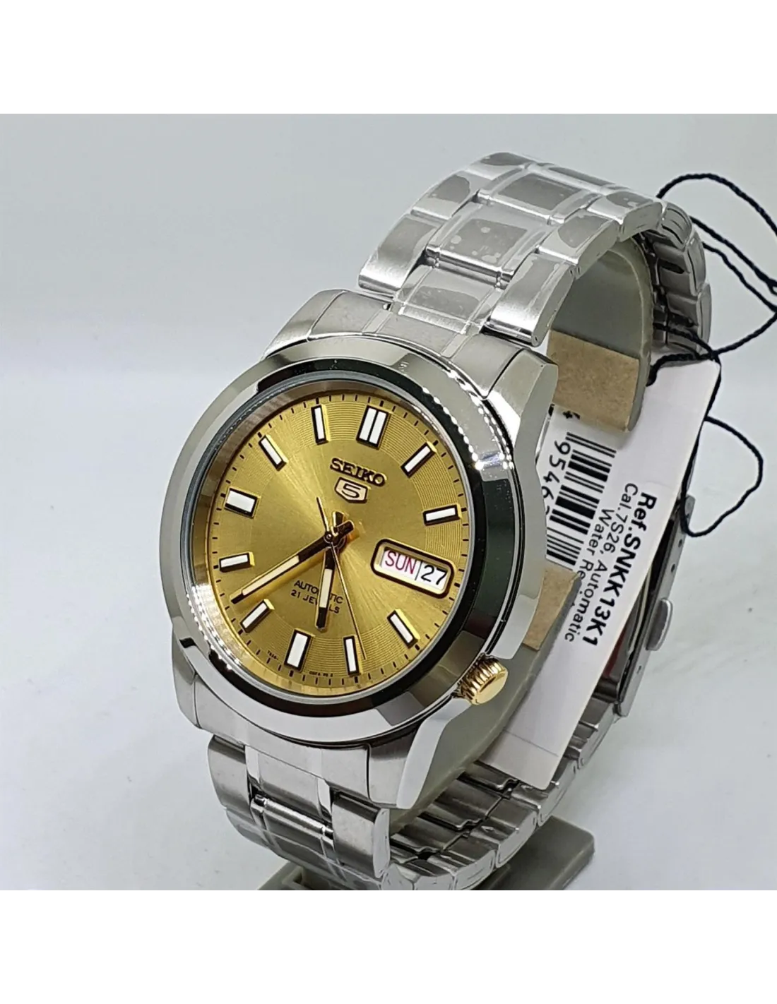 Montre Seiko 5 Automatique SNKL19K1 - Boîtier 37mm Acier, Cadran Gris, Homme Neuf Avec Écrin