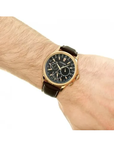 Citizen Ecodrive Calendrier BU2023-04E 44mm 100m WR men's watch leather band Ecodrive