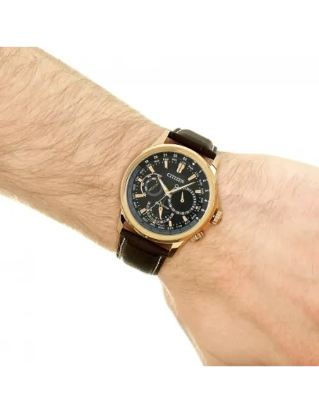 Citizen Ecodrive Calendrier BU2023-04E 44mm 100m WR men's watch leather band Ecodrive