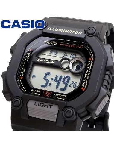 reloj digital deportivo hombre Casio W-737HX-1AV 100m WR alarma luz Led 10 años batería