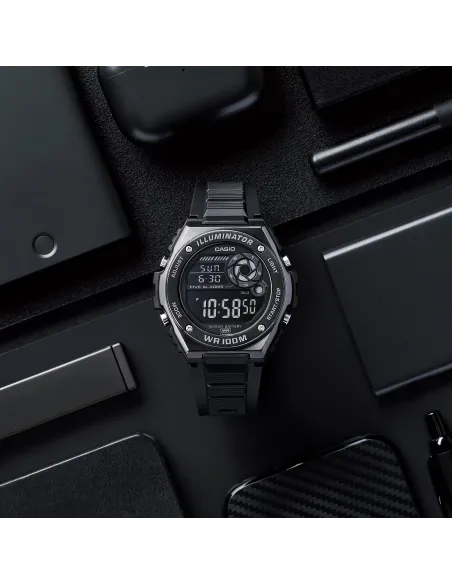 reloj deportivo hombre Casio MWD-100HB-1BV 100M WR 10 años batería Luz Led 5 alarmas
