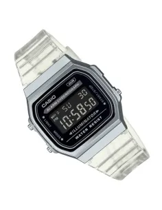 reloj unisex retro vintage digital Casio  A168XES-1B Transparente  alarma luz led
