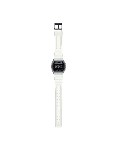 reloj unisex retro vintage digital Casio  A168XES-1B Transparente  alarma luz led