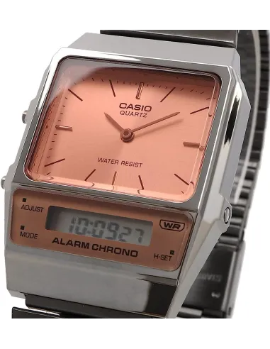 reloj unisex vintage digital analógico Casio AQ-800ECGG-4A Alarma cronógrafo correa de acero
