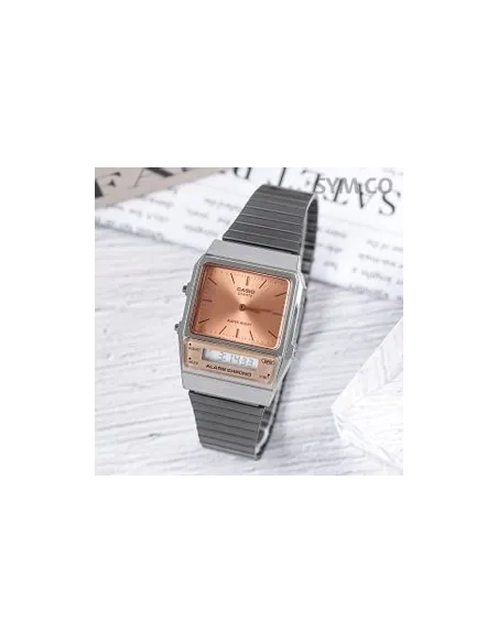 reloj unisex vintage digital analógico Casio AQ-800ECGG-4A Alarma cronógrafo correa de acero