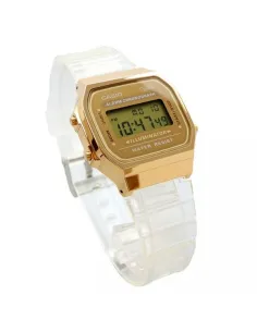 Reloj unisex retro vintage digital Casio a168xesg-9a Transparente  alarma luz led 2
