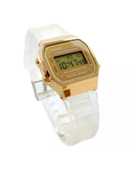 copy of reloj unisex retro vintage digital Casio  A168XES-1B Transparente  alarma luz led