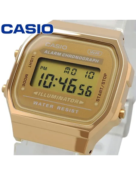 copy of reloj unisex retro vintage digital Casio  A168XES-1B Transparente  alarma luz led