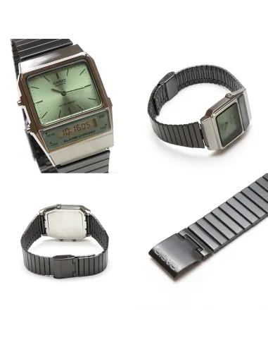 reloj unisex vintage digital analógico Casio AQ-800ECGG-3A Alarma cronógrafo correa de acero
