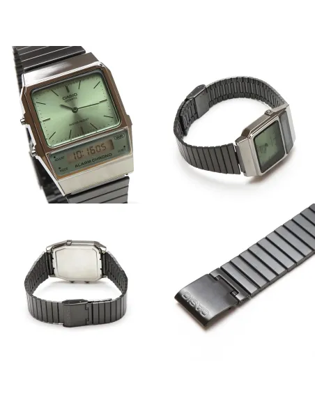reloj unisex vintage digital analógico Casio AQ-800ECGG-3A Alarma cronógrafo correa de acero