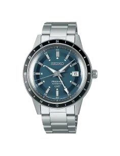 Seiko Presage GMT ssk009j1 Petrol Blue Road Trip Style 60’s 40.8mm