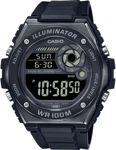 reloj deportivo hombre Casio MWD-100HB-1BV 100M WR 10 años batería Luz Led 5 alarmas