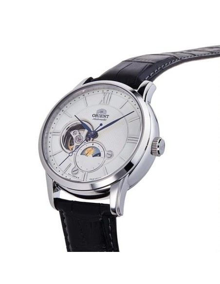 reloj automático hombre Orient Sun Moon RA-AS0011S Open Heart  42mm cristal de zafiro 50m WR