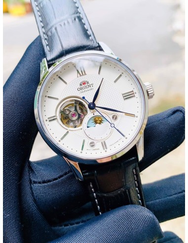 reloj automático hombre Orient Sun Moon RA-AS0011S Open Heart  42mm cristal de zafiro 50m WR