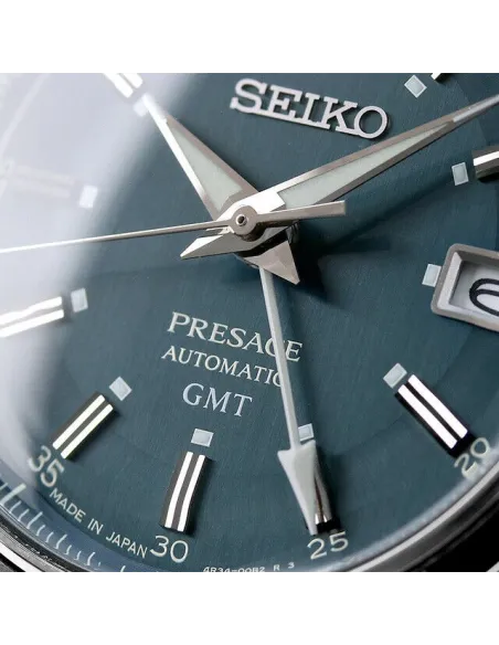Seiko Presage GMT ssk009j1 Petrol Blue Road Trip Style 60’s 40.8mm