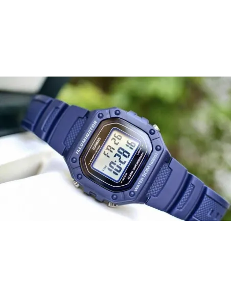 Reloj CASIO digital caballero W-218h-2av correa resina 50m water resist - alarma - luz