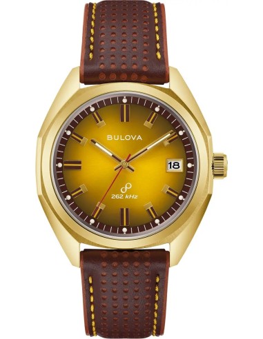 ulova Jet Star Precisionist 97b214 262kHz 40mm cristal de zafiro correa de cuero HPQ