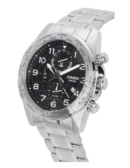 reloj deportivo hombre Casio MTP-W500D-1AV 43.9mm 50m WR Hora Mundial