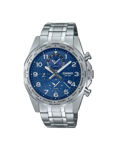 Casio MTP-W500D-2AV 43.9mm 50m WR World Time sport men’s watch stainless steel bracelet