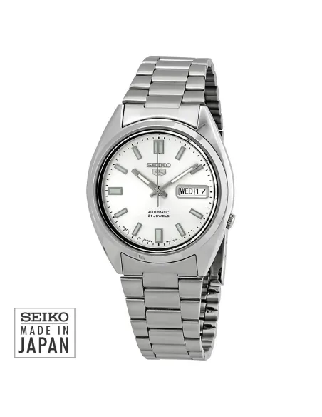 reloj unisex automático Seiko 5 SNXS73J1 37mm Hecho en Japón correa de acero
