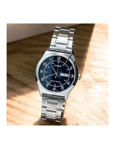 reloj clásico analógico hombre Casio MTP-V006D-1B2 38mm correa de acero
