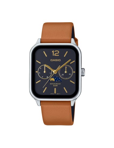 reloj clásico hombre Casio MTP-M305L-1AV  44,5 × 34mm 50m WR Sun Moon
