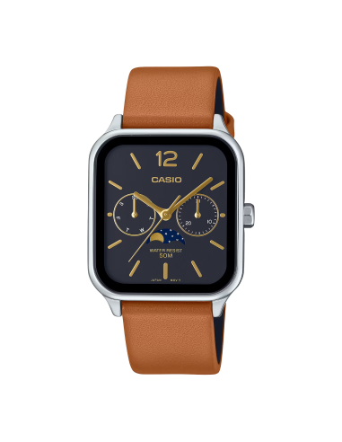 reloj clásico hombre Casio MTP-M305L-1AV  44,5 × 34mm 50m WR Sun Moon