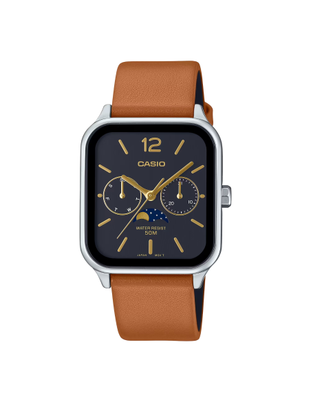 reloj clásico hombre Casio MTP-M305L-1AV  44,5 × 34mm 50m WR Sun Moon