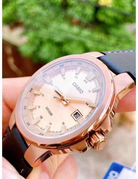 reloj analógico clásico hombre Casio MTP-E173RL-5A 41.5MM 50M WR correa de cuero