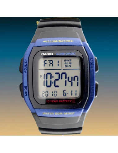 digital man's watch Casio W-96H-2AV multiple alarm 10 years battery chronometer 50m water resist
