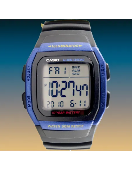 digital man's watch Casio W-96H-2AV multiple alarm 10 years battery chronometer 50m water resist