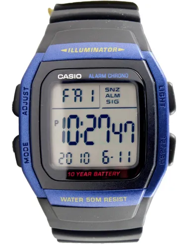 digital man's watch Casio W-96H-2AV multiple alarm 10 years battery chronometer 50m water resist