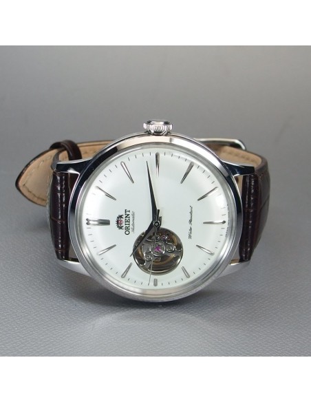 reloj automático hombre Orient Bambino Semi-Skeleton RN-AG0005S JDM 40.5mm correa de cuero JDM (mercado interior japonés)