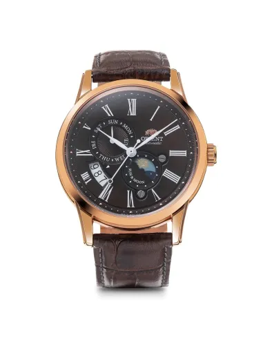 Reloj automático hombre Orient Sun & Moon RN-AK0002Y JDM 42.5mm 50m WR cristal de zafiro