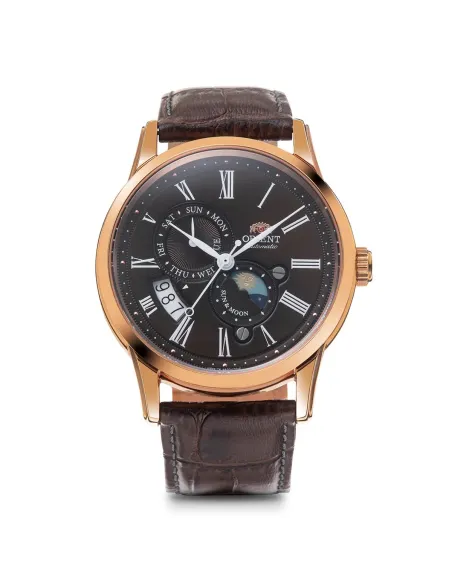 Reloj automático hombre Orient Sun & Moon RN-AK0002Y JDM 42.5mm 50m WR cristal de zafiro