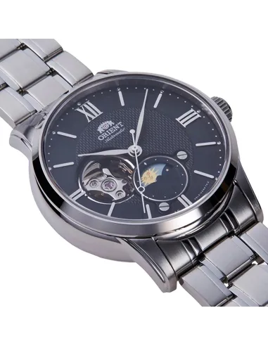 reloj automático hombre Orient Sun & Moon RA-AS0008B 42mm 50m WR cristal de zafiro correa de acero