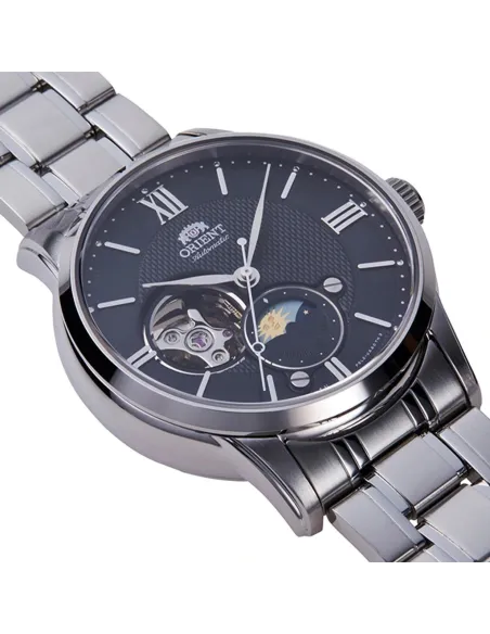 reloj automático hombre Orient Sun & Moon RA-AS0008B 42mm 50m WR cristal de zafiro correa de acero