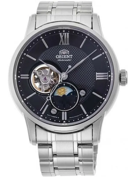 reloj automático hombre Orient Sun & Moon RA-AS0008B 42mm 50m WR cristal de zafiro correa de acero