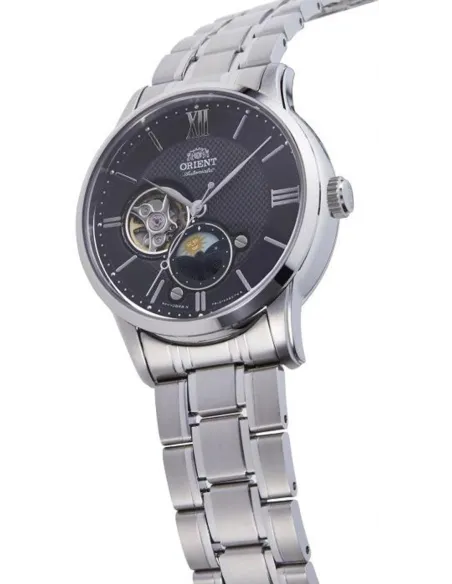 reloj automático hombre Orient Sun & Moon RA-AS0008B 42mm 50m WR cristal de zafiro correa de acero