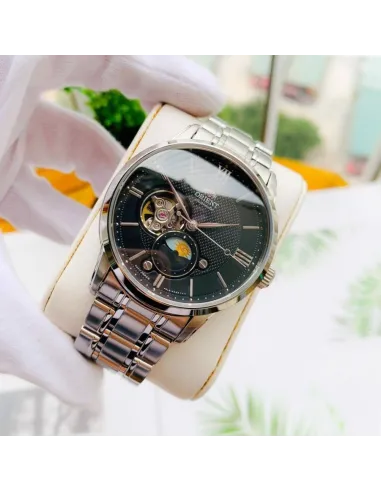 reloj automático hombre Orient Sun & Moon RA-AS0008B 42mm 50m WR cristal de zafiro correa de acero