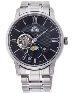 reloj automático hombre Orient Sun & Moon RA-AS0008B 42mm 50m WR cristal de zafiro correa de acero