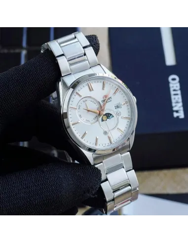 reloj automático hombre Orient Sun & Moon RA-AK0306S 41.5mm 50m WR cristal de zafiro correa de acero