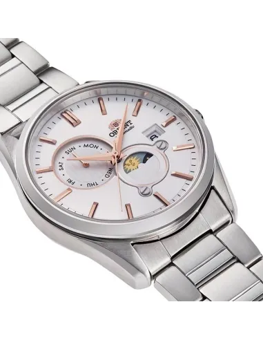reloj automático hombre Orient Sun & Moon RA-AK0306S 41.5mm 50m WR cristal de zafiro correa de acero