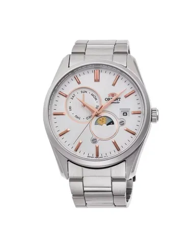 reloj automático hombre Orient Sun & Moon RA-AK0306S 41.5mm 50m WR cristal de zafiro correa de acero