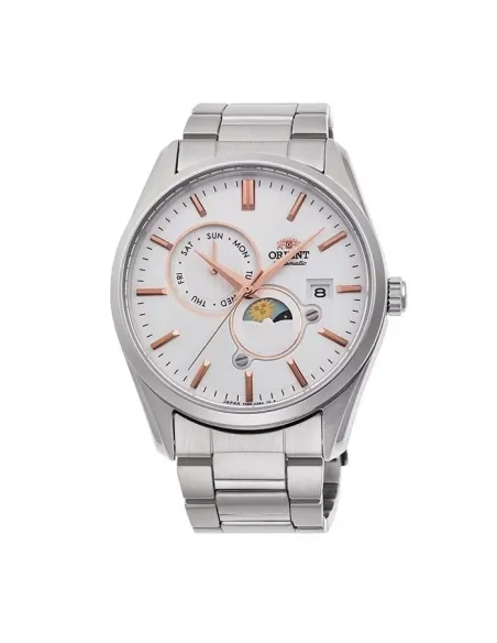 reloj automático hombre Orient Sun & Moon RA-AK0306S 41.5mm 50m WR cristal de zafiro correa de acero