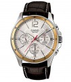reloj clásico hombre Casio Enticer MTP-1374L-7A 43.5mm 50m WR correa de cuero