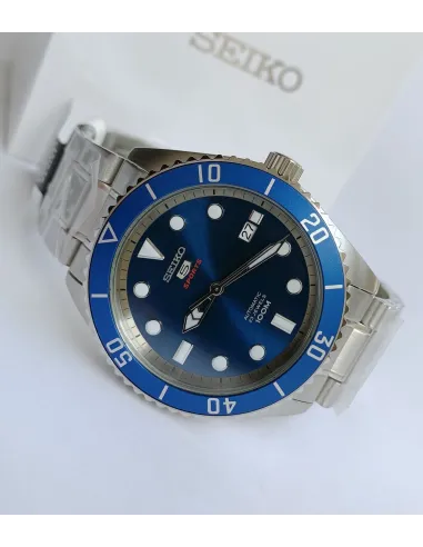Reloj automático hombre Seiko 5 Sports SRPB89J1 Hecho en Japón 44mm 100m WR correa de acero